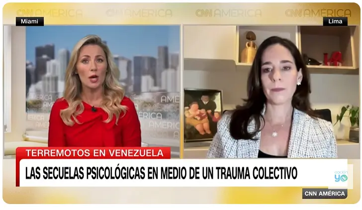 Daniela Sichel en CNN América sobre las secuelas psicológicas del trauma colectivo tras los terremotos en Venezuela